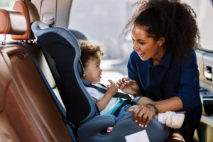 Are child seats available when renting a car in Baku