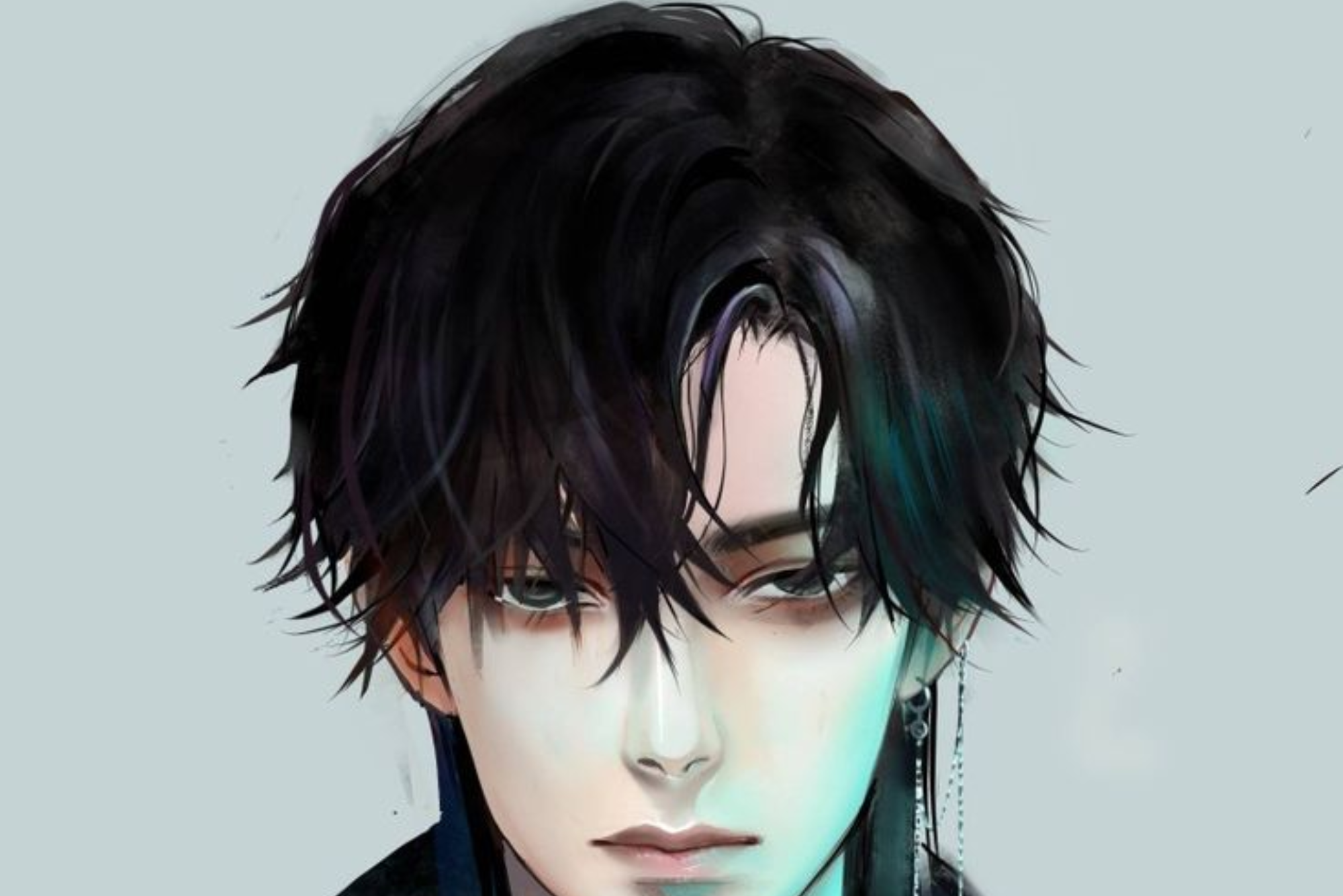 anime boy black hair